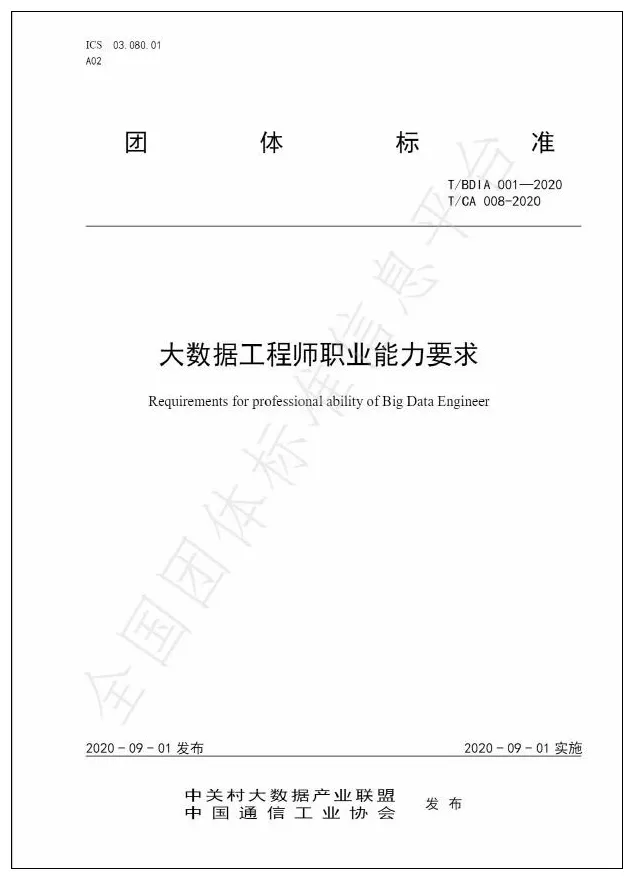 大数据工程师职业能力要求